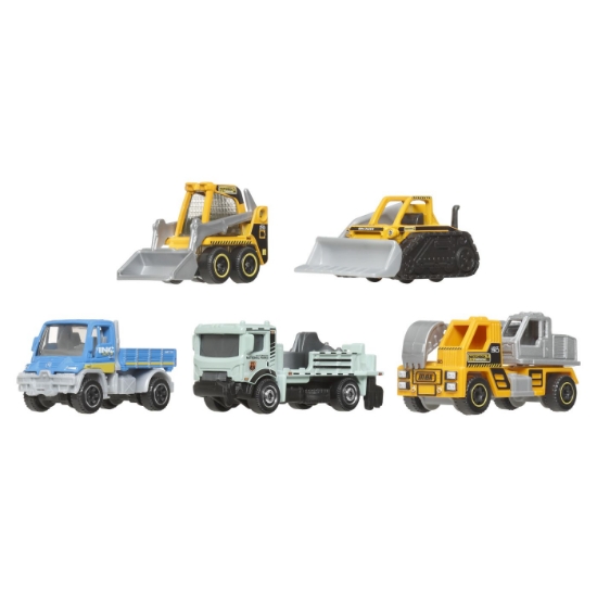 Imagine MATCHBOX SET 5 MASINUTE METALICE MBX CONSTRUCTION VII SCARA 1 LA 64 