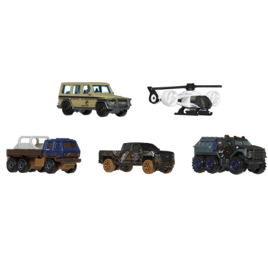 Imagine MATCHBOX SET 5 MASINUTE METALICE JURASSIC WORLD SCARA 1 LA 64 
