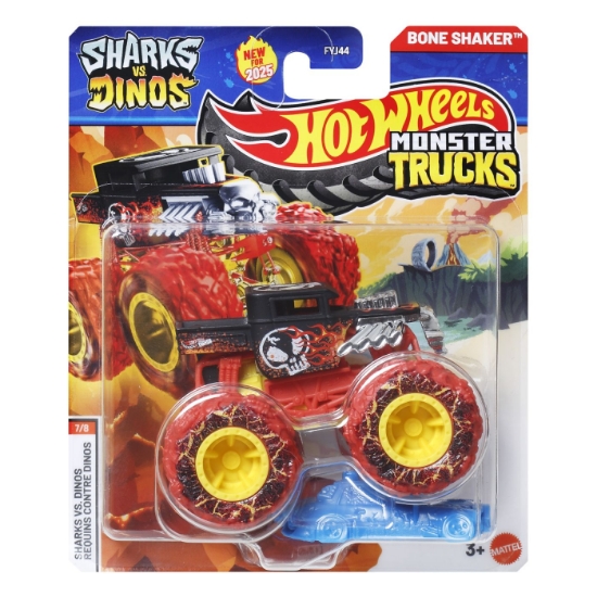 Imagine HOT WHEELS MONSTER TRUCK SHARKS VS DINOS MASINUTA BONE SHAKER SCARA 1 LA 64