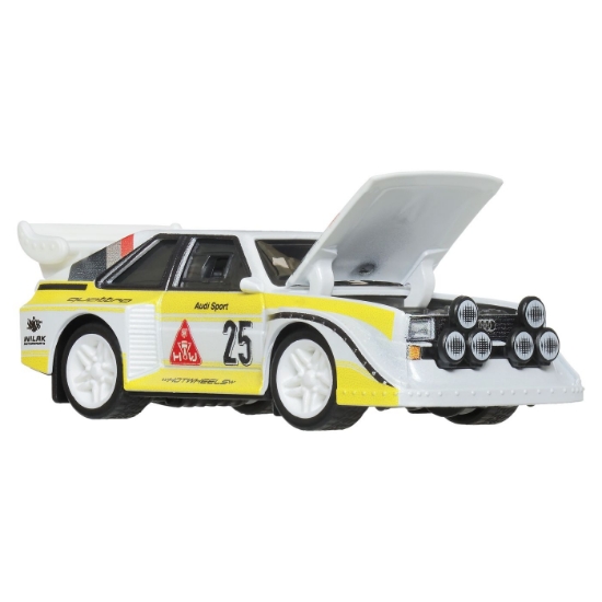 Imagine HOT WHEELS MASINUTA METALICA CU SISTEM PULL BACK AUDI SPORT QUATTRO S1 E2 HW TORQUE SCARA 1 LA 43 