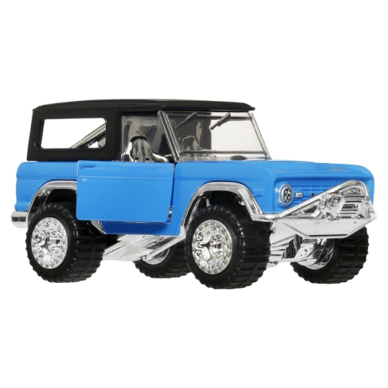 Imagine HOT WHEELS MASINUTA METALICA CU SISTEM PULL BACK FORD BRONCO 1966 FACTORY FRESH SCARA 1 LA 43 