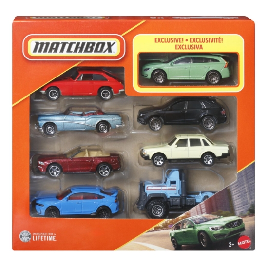 Imagine MATCHBOX SET 8 MASINUTE METALICE EXCLUSIV VOLVO V60 2016 SCARA 1 LA 64