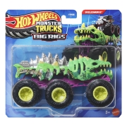 Imagine HOT WHEELS MONSTER TRUCK BIG RIGS MASINUTA METALICA CU 6 ROTI SKELESAURUS SCARA 1 LA 64