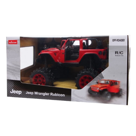 Imagine MASINA CU TELECOMANDA JEEP WRANGLER JL ROSU CU SCARA 1 LA 14