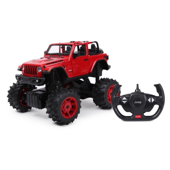 Imagine MASINA CU TELECOMANDA JEEP WRANGLER JL ROSU CU SCARA 1 LA 14