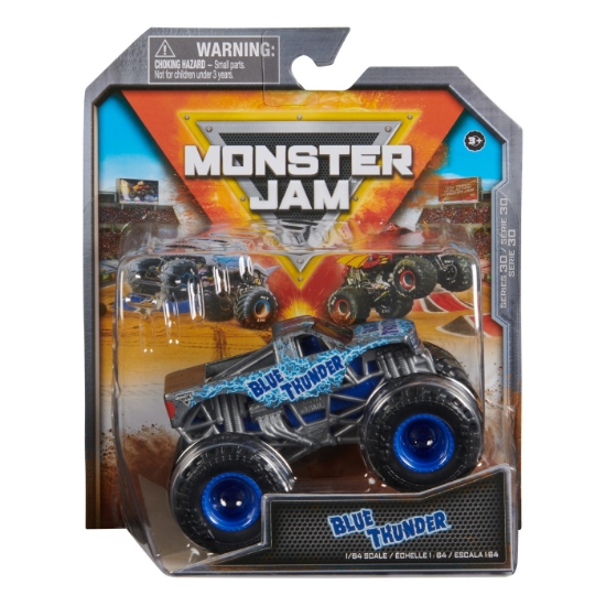 Imagine MONSTER JAM MASINUTA METALICA BLUE THUNDER SCARA 1 LA 64