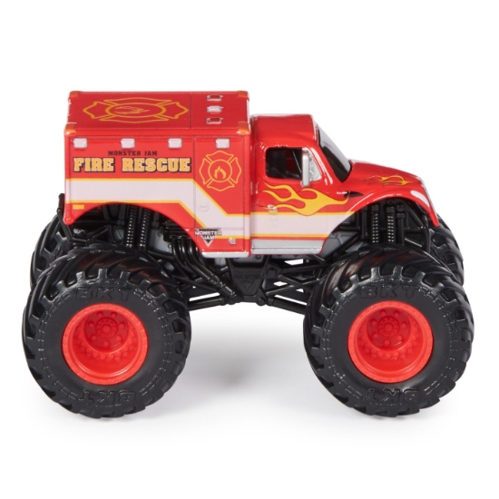 Imagine MONSTER JAM MASINUTA METALICA FIRE RESCUE SCARA 1 LA 64