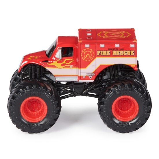 Imagine MONSTER JAM MASINUTA METALICA FIRE RESCUE SCARA 1 LA 64