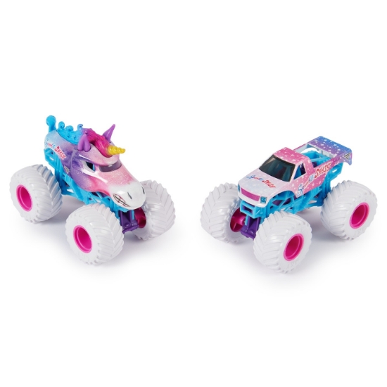 Imagine MONSTER JAM SET 2 MASINUTE METALICE SPARKLE SMASH SCARA 1:64
