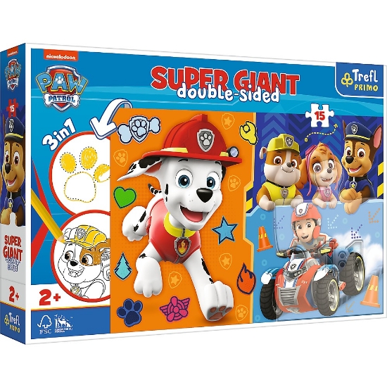 Imagine PUZZLE TREFL PRIMO  SUPER GIANT 15 PATRULA CATELUSILOR CUNOASTE ECHIPA