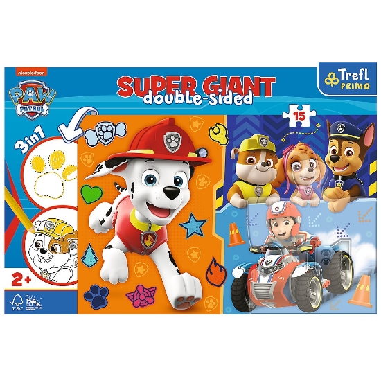 Imagine PUZZLE TREFL PRIMO  SUPER GIANT 15 PATRULA CATELUSILOR CUNOASTE ECHIPA
