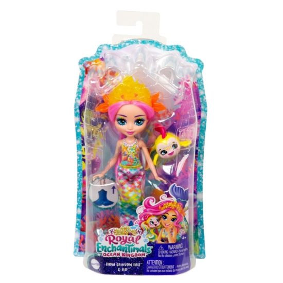 Imagine ENCHANTIMALS ROYAL PAPUSI SI ANIMALUTE RADIA RAINBOW FISH SI FLO