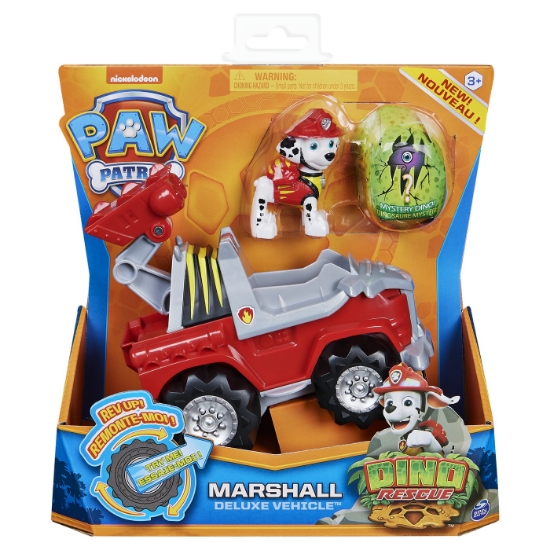Imagine PATRULA CATELUSILOR SET VEHICUL CU CATELUS MARSHALL SI FIGURINA DINO SURPRIZA