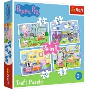 Imagine PUZZLE TREFL 4IN1 PEPPA PIG