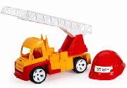 Imagine AUTOSPECIALA POMPIERI CU SCARA SI CASCA PORTOCALIU ROSU 54CM