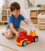 Imagine AUTOSPECIALA POMPIERI CU SCARA PORTOCALIU ROSU 46CM