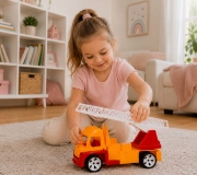 Imagine AUTOSPECIALA POMPIERI CU SCARA ROSU PORTOCALIU 46CM