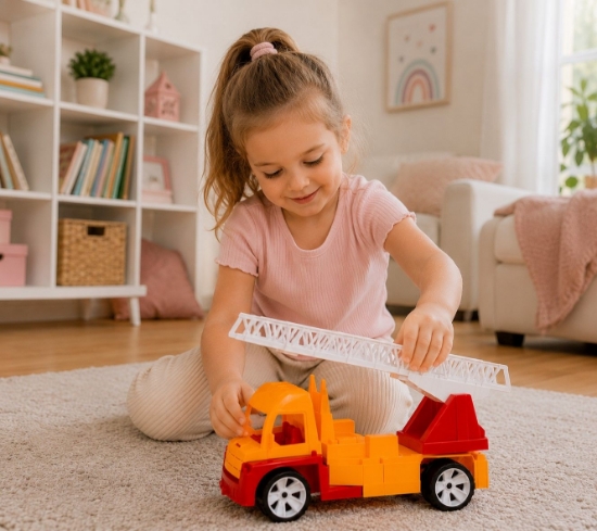 Imagine AUTOSPECIALA POMPIERI CU SCARA ROSU PORTOCALIU 46CM