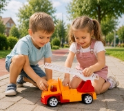 Imagine AUTOSPECIALA POMPIERI CU SCARA ROSU PORTOCALIU 46CM