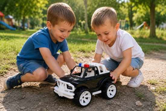 Imagine MASINA JEEP OFF ROADER NEGRU ALB 39CM