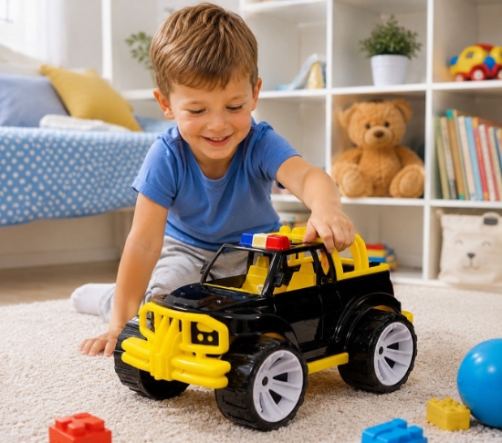 Imagine MASINA JEEP OFF ROADER NEGRU GALBEN 39CM