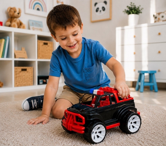 Imagine MASINA JEEP OFF ROADER NEGRU ROSU 39CM