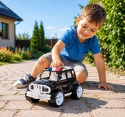 Imagine MASINA JEEP OFF ROADER NEGRU ALB 32CM