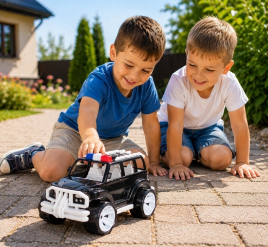 Imagine MASINA JEEP OFF ROADER NEGRU ALB 32CM