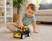Imagine MASINA JEEP OFF ROADER NEGRU GALBEN 32CM