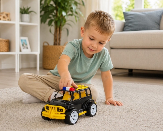 Imagine MASINA JEEP OFF ROADER NEGRU GALBEN 32CM