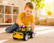 Imagine MASINA JEEP OFF ROADER NEGRU GALBEN 32CM