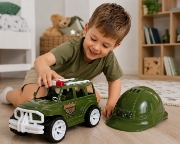 Imagine MASINA JEEP OFF ROADER CU CASCA MILITAR 32CM