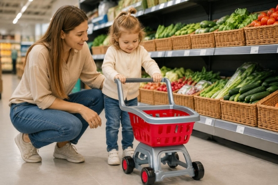 Imagine CARUCIOR CUMPARATURI ROSU ARGINTIU