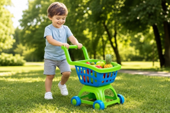 Imagine CARUCIOR CUMPARATURI CU FRUCTE ALBASTRU VERDE 