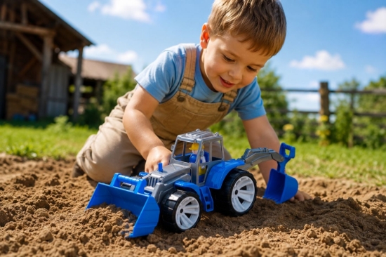 Imagine TRACTOR BAMS 2 CU 2 CUPE ALBASTRU GRI