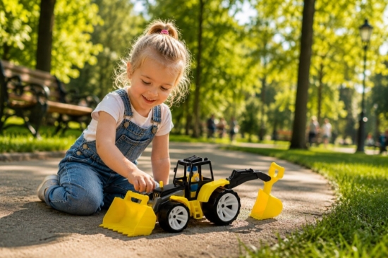 Imagine TRACTOR BAMS 2 CU 2 CUPE NEGRU GALBEN