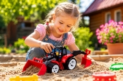 Imagine TRACTOR BAMS 2 CU 2 CUPE NEGRU ROSU