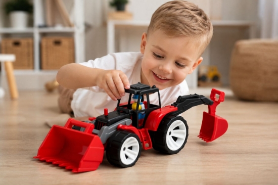Imagine TRACTOR BAMS 2 CU 2 CUPE NEGRU ROSU