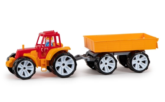 Imagine TRACTOR BAMS 3 CU REMORCA ROSU PORTOCALIU