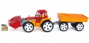 Imagine TRACTOR BAMS 4 CU REMORCA ROSU PORTOCALIU