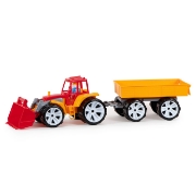 Imagine TRACTOR BAMS 4 CU REMORCA ROSU PORTOCALIU