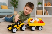 Imagine SET TRACTOR FERMA NEGRU GALBEN