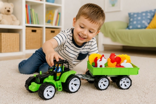 Imagine SET TRACTOR FERMA NEGRU VERDE