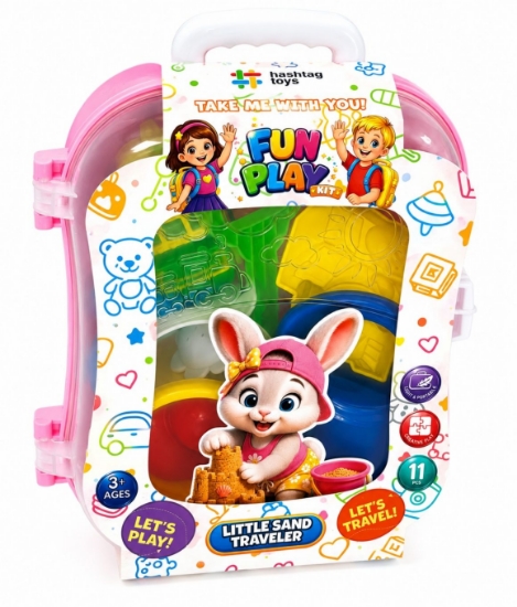 Imagine SET MICUL CALATOR RUCSAC PENTRU NISIP ROZ