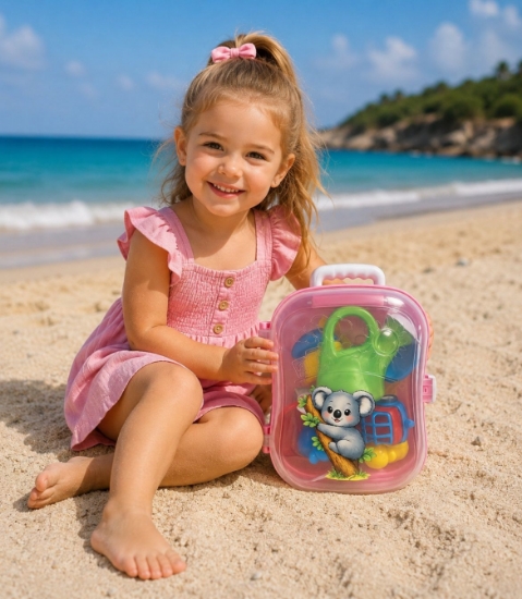 Imagine SET MICUL CALATOR RUCSAC PENTRU NISIP ROZ
