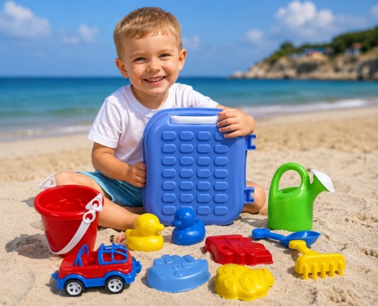 Imagine SET MICUL CALATOR RUCSAC PENTRU NISIP ALBASTRU