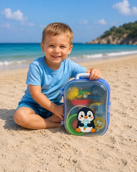 Imagine SET MICUL CALATOR RUCSAC PENTRU NISIP ALBASTRU