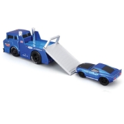 Imagine MAISTO MUSCLE TRANSPORTS SET CAMION CU PLATFORMA FORD C600 FLATBED 1966 SI MASINUTA FORD MUSTANG GT 1969  SCARA 1 LA 64