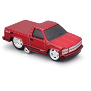 Imagine MAISTO MUSCLE TRANSPORTS SET CAMION CU PLATFORMA MACK R685ST FLATBED 1980 SI MASINUTA CHEVROLET 454 SS PICKUP 1993 SCARA 1 LA 64