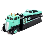 Imagine MAISTO DESIGN ELITE TRANSPORT SET CAMION CU RAMPA COE FLATBED SI MASINUTA MERCURY CUSTOM 1950 SCARA 1 LA 64